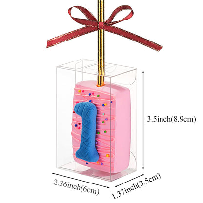 JCXGRVC 101PCS 3.5"x 2.4"x 1.38"Clear Rice Krispie Treat Boxes with Hole Cakesickle Boxes Small Macaron Box Candy Boxes Treat Boxes Party Favors Box
