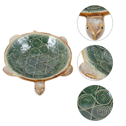 PACKOVE Ceramic Turtle Jewelry Plate Tray Organizer 6.69X5.11X1.57In for Rings Earrings Necklaces Bracelets Decorative Trinket Dish Desktop Storage