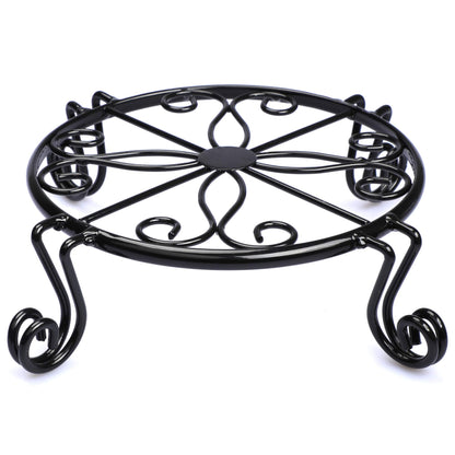 Black Plant Stand for Flower Pot Heavy Duty Potted Holder Indoor Outdoor Metal Rustproof Iron Garden Container Round Supports Rack for Planter Bronze, Pumpkin Stand Outdoor