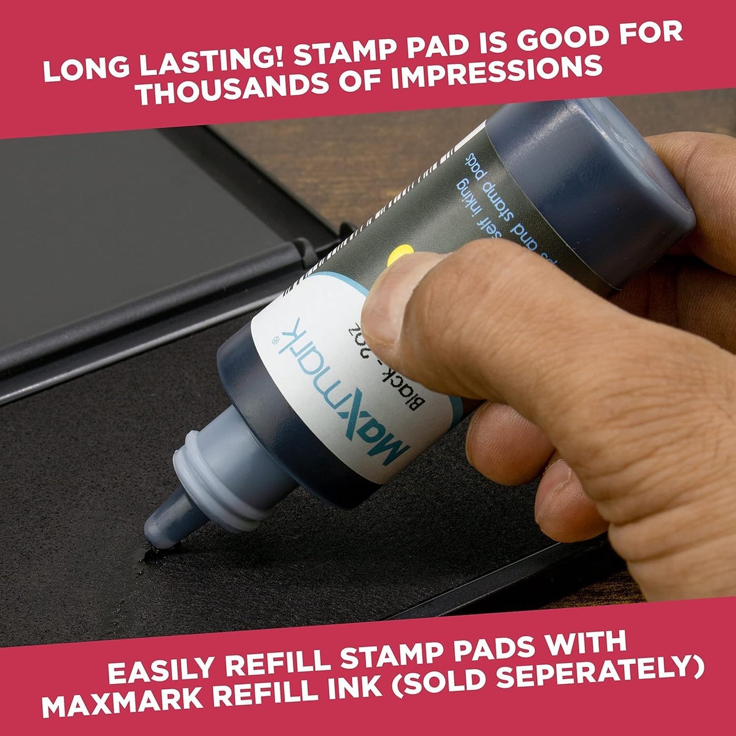 Large Premium Purple Ink Stamp Pad - 5" by 7" - Quality Felt Pad - Case with Closing snap