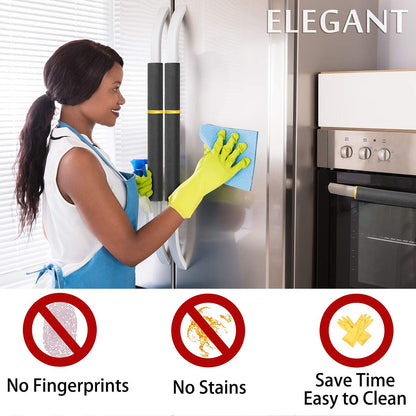 MRKG Refrigerator Door Handle Covers, Set of 4, Washable Without Fading or Cracking, Keep Your Kitchen Appliance Clean from Smudges, Drips, Food Stains, Oil (Black)
