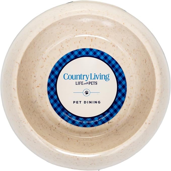 Country Living Set of 2 White Swan Bamboo Dog Bowls (64oz) – Naturally Sourced Bamboo Design, Non-Toxic, Durable, Dishwasher & Microwave Safe and Pet-Safe Feeding Dish, Ideal for Extra Large Dogs