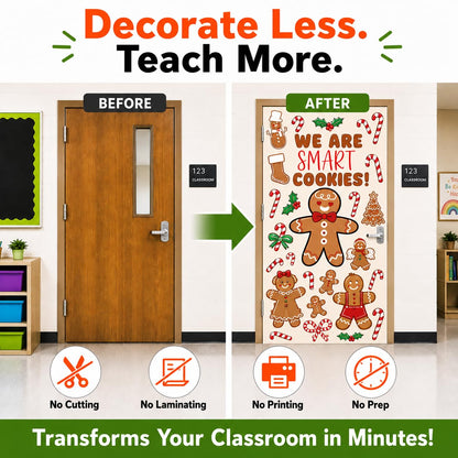 Hello Hallway Classroom Door Decorations for Teachers, Christmas | Reusable Peel & Stick Door & Whiteboard Decor Kit | Preschool Pre-K Kindergarten Classroom Decor | Teacher Supplies