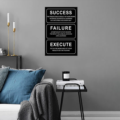 Success Motivational Wall Decor Inspirational Entrepreneurs Quotes Canvas Print Positive Affirmation Poster Painting Artwork for Modern Home Bedroom Living Room Office Ready To Hang [12''W x 18''H]