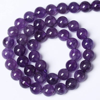 8MM 46PCS Natural Stone Purple Amethyst Crystal AAA Grade Quartz Beads for Jewelry Making DIY Bracelet