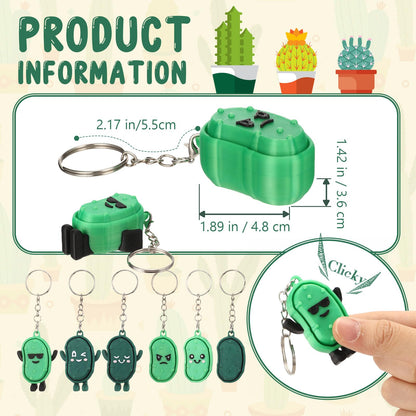 Kenning 12 Pcs Pickle Clicker Fidget Keychain Bulk 3D Printed Sensory Clicker Fidget Toys Stress Relief Keychain Employee Appreciation Gifts for Coworker Staff Team Teacher Nurse End of Year Gifts