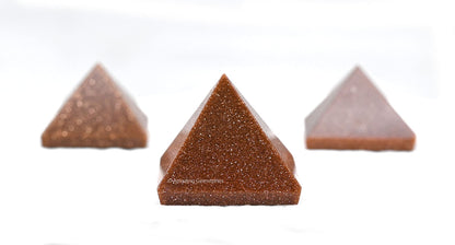 Amazing Gemstone Red Goldstone Pyramid Crystal Healing Stones - 1" Great Pyramid Figurine of Natural Stone Pyramid for Meditation, Reiki, Chakra Balancing and Crystal Pyramids Grid
