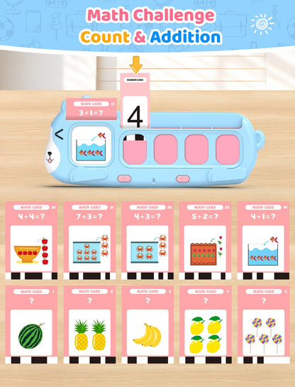 QuTZ Phonics Learning Toy for Preschool Kids – Talking Flash Cards with Sound Machine, Word Blending & Math Games – Educational Reading & Counting Activity Set 4-8