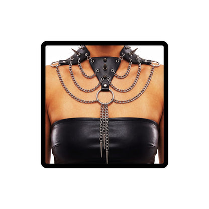 ELABEST Punk Rivet Black Leather Choker Necklace Women Gothic Spike Studded Collar Rock Streetwear Jewelry Accessory