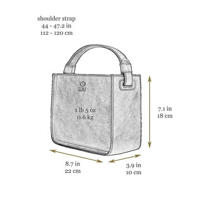 Time Resistance Leather Handbag - Full-Grain Leather Purse for Women - Tote Bag with Detachable Shoulder Strap (Cognac Brown)