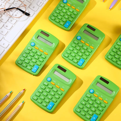 Copkim 24 Pack Student Mini Calculator for Classroom, 8-Digit Display Dual Powered Handheld Math Tools for Teachers, School Supplies and Classroom Rewards, Compact Design(Green)