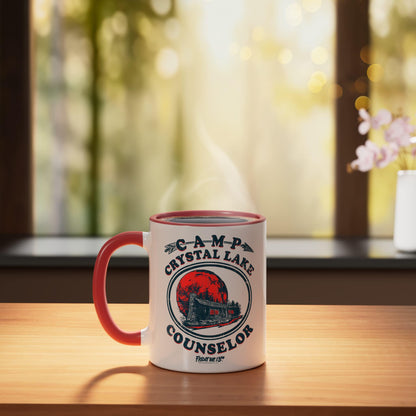 Friday the 13th Camp Counselor Ceramic Mug, Red/White