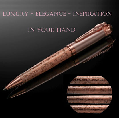 S&R Somit Fancy Pen with Gift Box - Luxury Pen for Women – Valuable Business, Office, Executive Gift for Family & Friends – Special Engraving & Led Decorative Box (GOLDEN ROSE)