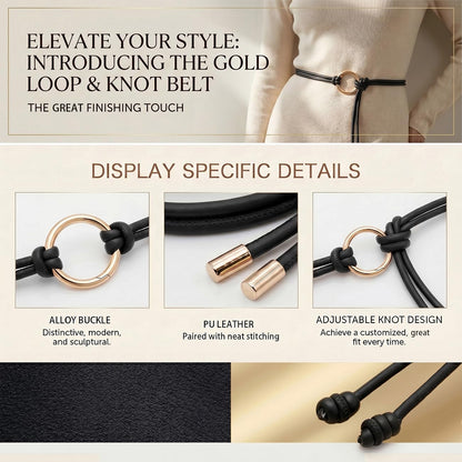 BAOKELAN Women Skinny Thin Belts PU Leather Knotted Waist Belt for Dresses Black A 130CM