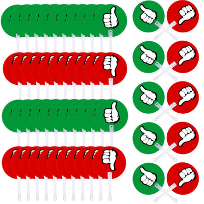ELFULLY 50 Pack Thumbs Up Thumbs Down Paddles, Classroom Voting Paddles, Yes or No Plastic Sign, True False Signs for Teacher Student Interaction, Teacher Supplies for Classroom Events School