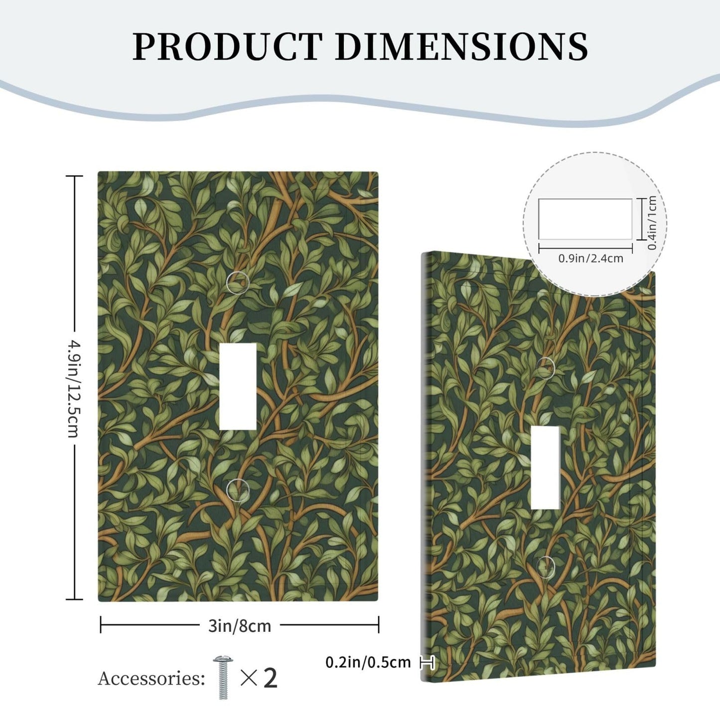 Azjincos Decorative Art Light Switch Covers Morris Leaves Single Toggle Wall Plate Decorative Switchcover Electrical Switchplate