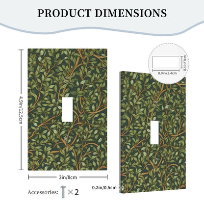 Azjincos Decorative Art Light Switch Covers Morris Leaves Single Toggle Wall Plate Decorative Switchcover Electrical Switchplate