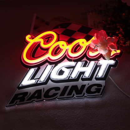 JFLLamp Crs LIGHT Neon Signs for Wall Decor Neon Lights for Bedroom Led Signs Suitable for Man Cave Bar Pub Restaurant Christmas Birthday Party Gift Led Art Wall Decorative Crs Light Bar Sign, 5V Usb Power, 17*11 Inch(Azure+red+white）