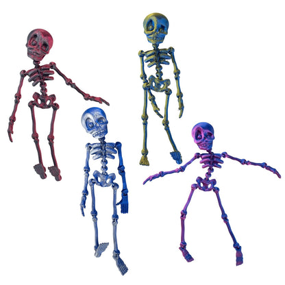Lacabin Poseable Skeleton Fridge Magnets Set of 4, Funny 3D Skull Refrigerator Decor for Halloween