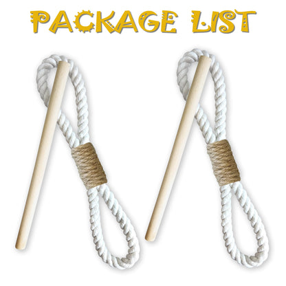 Curtain Tiebacks Rustic Holdbacks for Drapes, Farmhouse Tie Backs for Curtains, Cotton Jute Rope with Wood Club, Natural Boho Decor Shabby Chic Drapery Holder, Pack-2