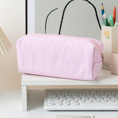 OZAOZ Cute Pencil Case Capacity Pencil Pouch Aesthetic Pen Bag Office Stationery Organizer Simple Sturdy Multifunctional Cosmetic Pouch (pink)