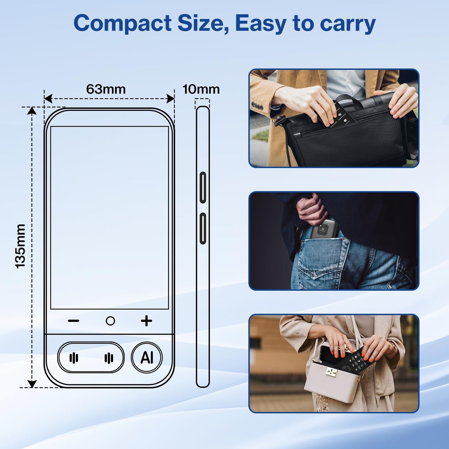 FancyDove Language Translator Device, Instant Two Way Voice Translator, 149 Languages Translator & AI Assistant Device, for Business Learning Travel