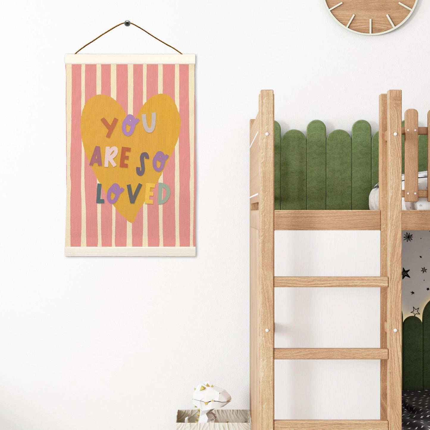 LKETW Pink Inspirational Girl Nursery Poster Hanger Frame 12x16 Inch, Positive Affirmations Wall Art Posters for Classroom, You Are So Loved Hanging Banner Decor for Kids Toddler Girls Room Bedroom