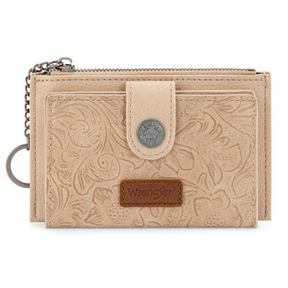 Montana West X Wrangler Small Ladies Wallet Rfid Blocking Credit Card Holder Simpl Womens Wallets Minimalist & Compact Keychain Card Organizers with Zipper Coin Pocket WG338-W099TN