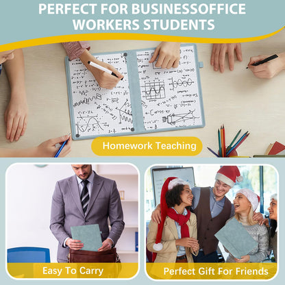 Feifeiya 6 Sides Dry Erase Notebook Portable White Board 12"x9"(a4) Travel Dry Erase White Board Notebook Foldable Anti-ghosting Surface for Office, School, Study, Travel & Business Meeting Planning