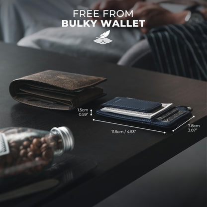 VULKIT Money Clip Wallet with Key Ring Slim Minimalist Design Magnetic Cash Clip Credit Card Wallet for Mens Womens