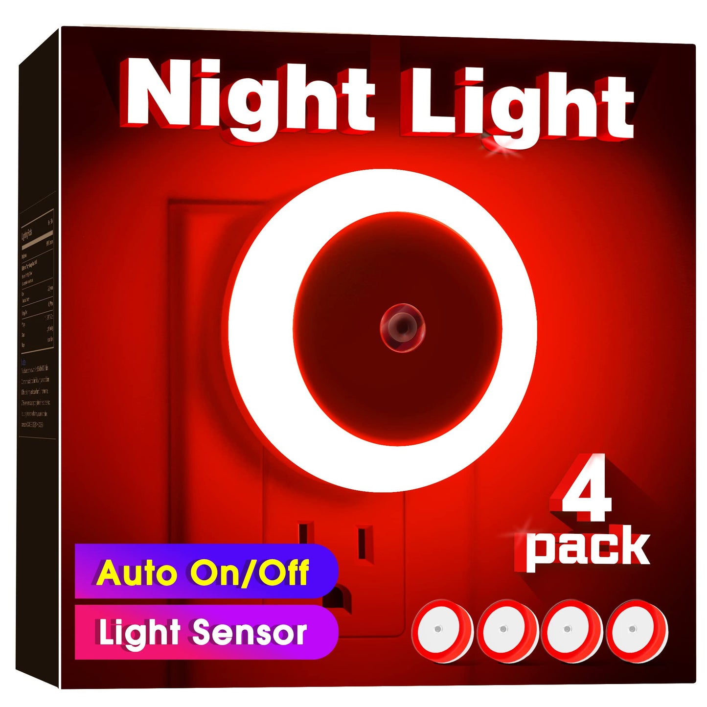 Briignite LED Baby Night Lights Plug into Wall [4Pack], Nightlight with Light Sensors for Kids Room, Bathroom Stair Lights, Hallway Light, Warm White