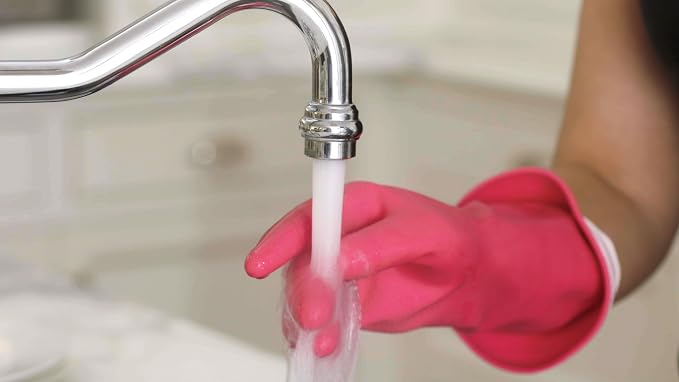 Casabella Premium Waterblock Reusable Household Cleaning Gloves, Medium (Pack of 2)