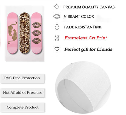 6Pcs Trendy Leopard Wall Art Funky Lucky 8 Ball Posters Prints Stylish Cheetah Room Canvas Wall Decor Preppy Aesthetic Ace Card Paintings Pictures for Girls Bedroom Apartment Dorm Unframed