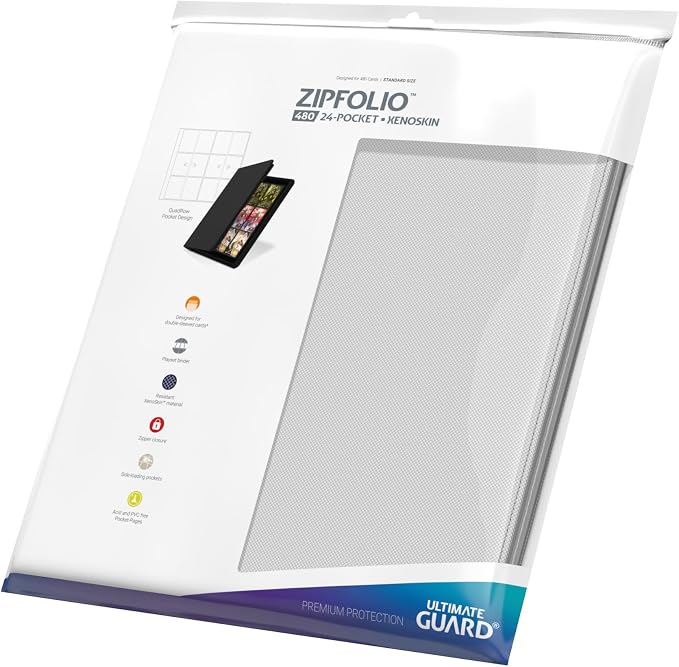 Ultimate Guard Zipfolio 480 – 24 Pocket XenoSkin (Quadrow) White