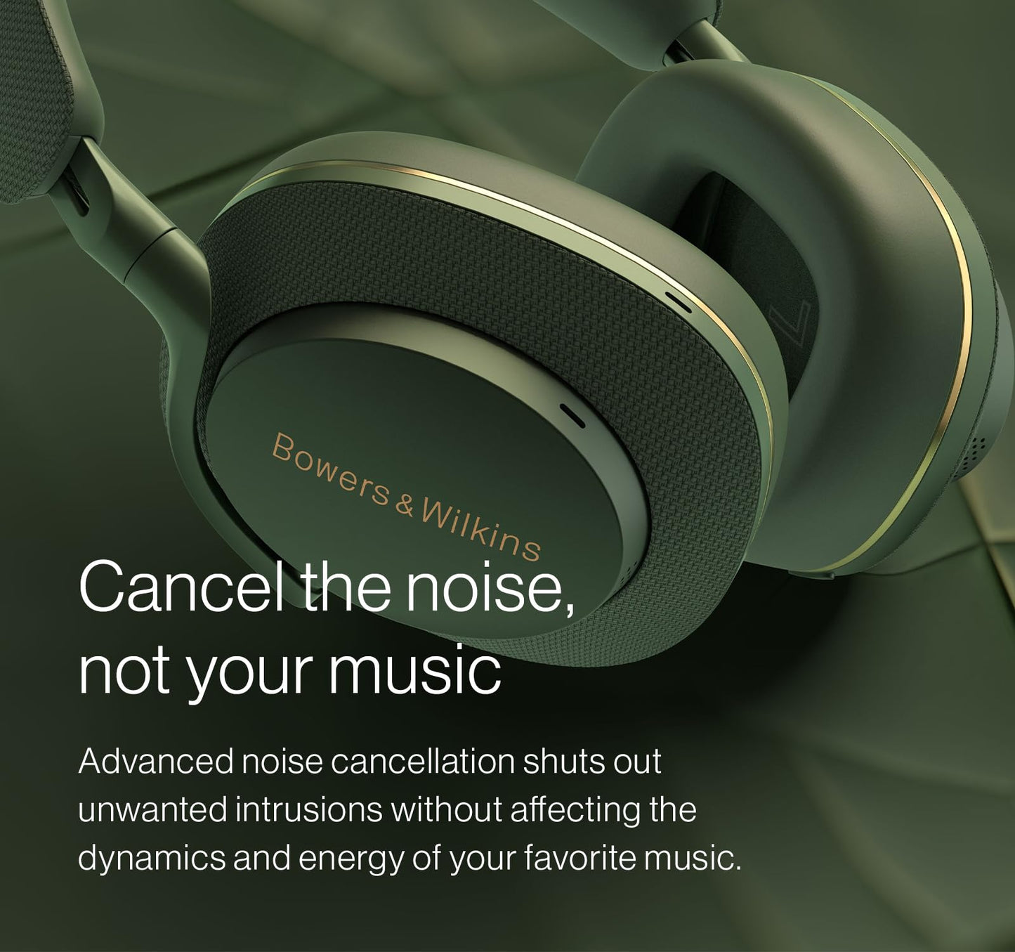 Bowers & Wilkins Px7 S2e Bluetooth Headphones Over The Ear, Over-Ear Headphones - Enhanced Noise Cancellation & Transparency Mode, Crystal-Clear Calls, 30-Hour Playback, Forest Green