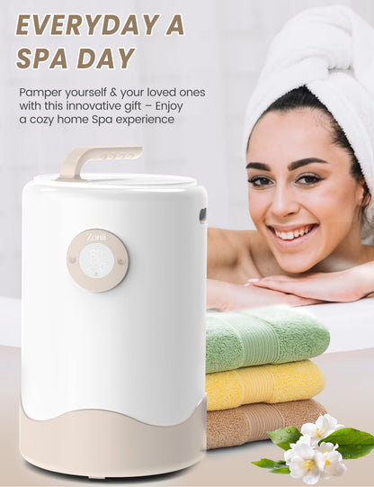 ZonLi Towel Warmer, Large Towel Warmers for Bathroom, Luxury Heated Towel Warmer Bucket, with Auto Shut-Off, Adjustable Timer, Scented Discs, Fits 2 Oversized Towels, Blankets, Bathrobes