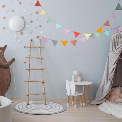 Fabric Bunting Banner, 2 Pack Handmade Neutral String Banner Each 8.5 ft 10 Flags Nursery Wall Hanging Wedding Birthday Home Baby Shower Party Decoration Bunting (Orange Black)
