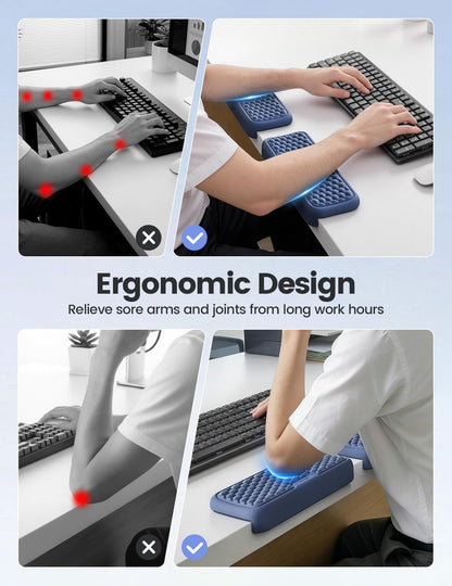 Vaydeer 2Pcs Elbow Rest Pad, L-Shaped Arm Rest Elbow Pad, Desk Edge Cushion, Ergonomic Memory Foam Wrist Rest Support Keyboard Mouse Padding for Palm Hand Office Computer Home Gaming Accessories-Black