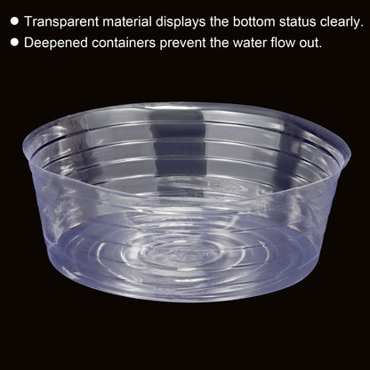 MECCANIXITY Plant Pot Saucer 14 Inch Plastic Round Flower Drip Tray for Indoor Outdoor, Clear Pack of 10