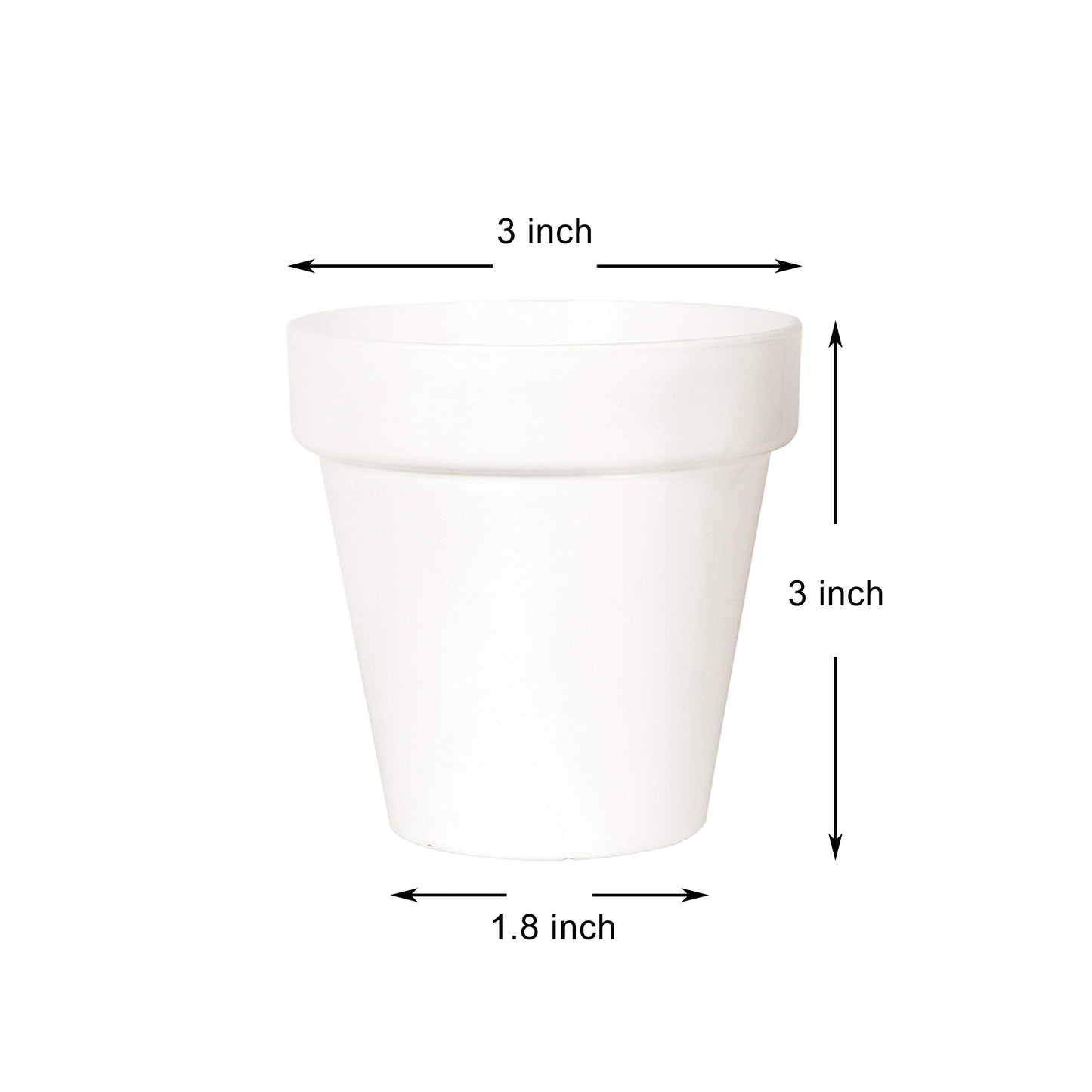 Youngever 10 Pack 3 Inch Mini Plastic Planters Indoor Flower Plant Pots, White Gardening Pot with Drainage for All House Plants, Flowers, Herbs, Succulents, NO Plant Included (Classic)
