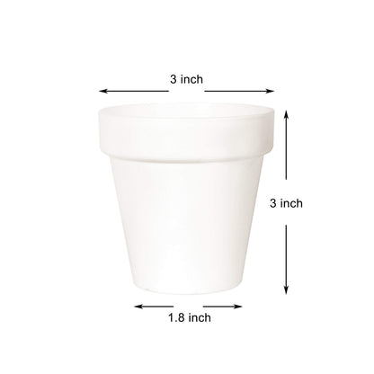 Youngever 10 Pack 3 Inch Mini Plastic Planters Indoor Flower Plant Pots, White Gardening Pot with Drainage for All House Plants, Flowers, Herbs, Succulents, NO Plant Included (Classic)