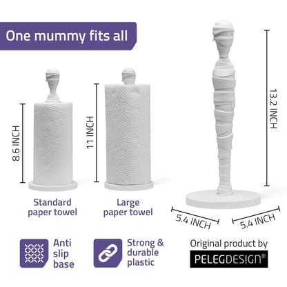 Peleg Design Tangled Joe - Fun Kitchen Gadget, Cute Paper Towel Holder with Mummy Design, Cool and Decorative Kitchen Roll Stand for Halloween & Everyday Use