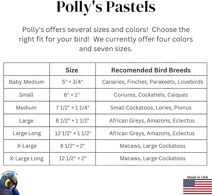 Polly's Pastels Nail Trimming & Beak Conditioning Safety Perch for Cockatiels, Cockatoos, Macaws, Parakeets, Budgies, Parrots and All Other Birds (Coral, Large-1 1/2" Dia. x 9" Long)
