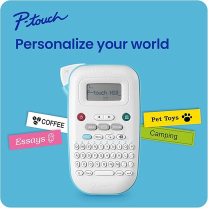 Brother P-Touch PT-N10 Personal Handheld Label Maker, Portable and Prints, P-Touch Btag ~½” (12mm) Wide Color Personalized Label Tapes, (Pack of 3)