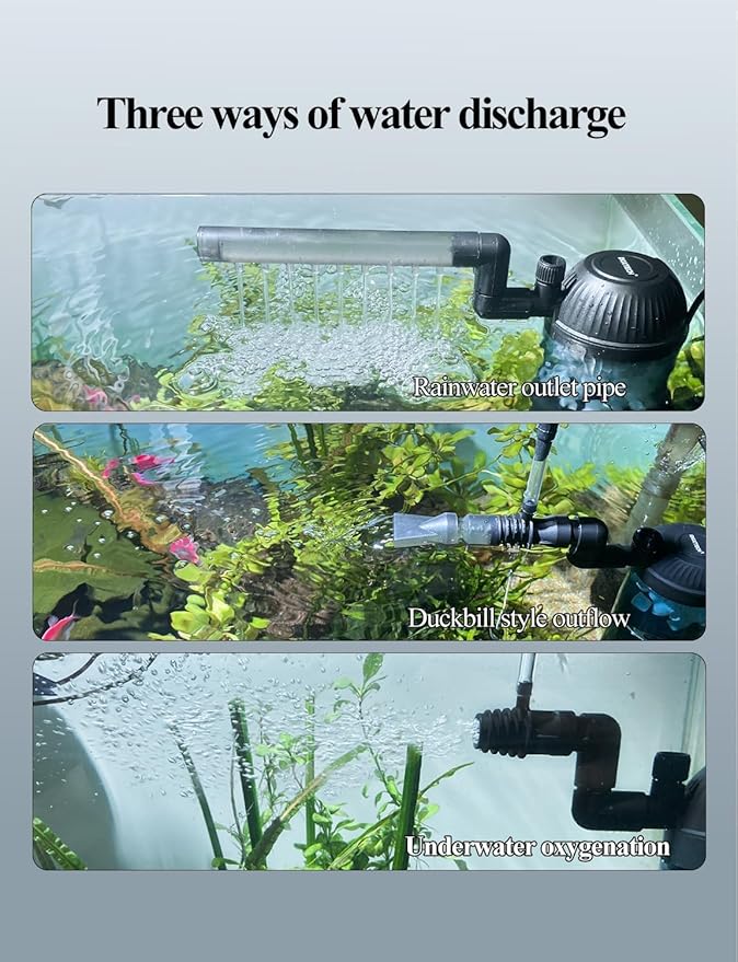 UPETTOOLS Aquarium Filter Fish Tank Filter with Fluid Bed Sponge Filter Multiple Function Ultra-Silent Filter 5-20 Gallon