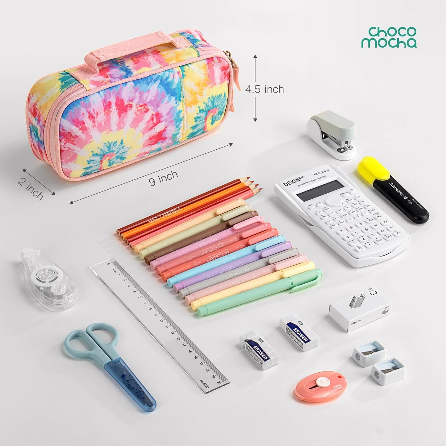 Choco Mocha Fluid Pencil Case for Girls, Soft Pencil Case Kids Pencils Pouch for Kindergarten Girls, Pink
