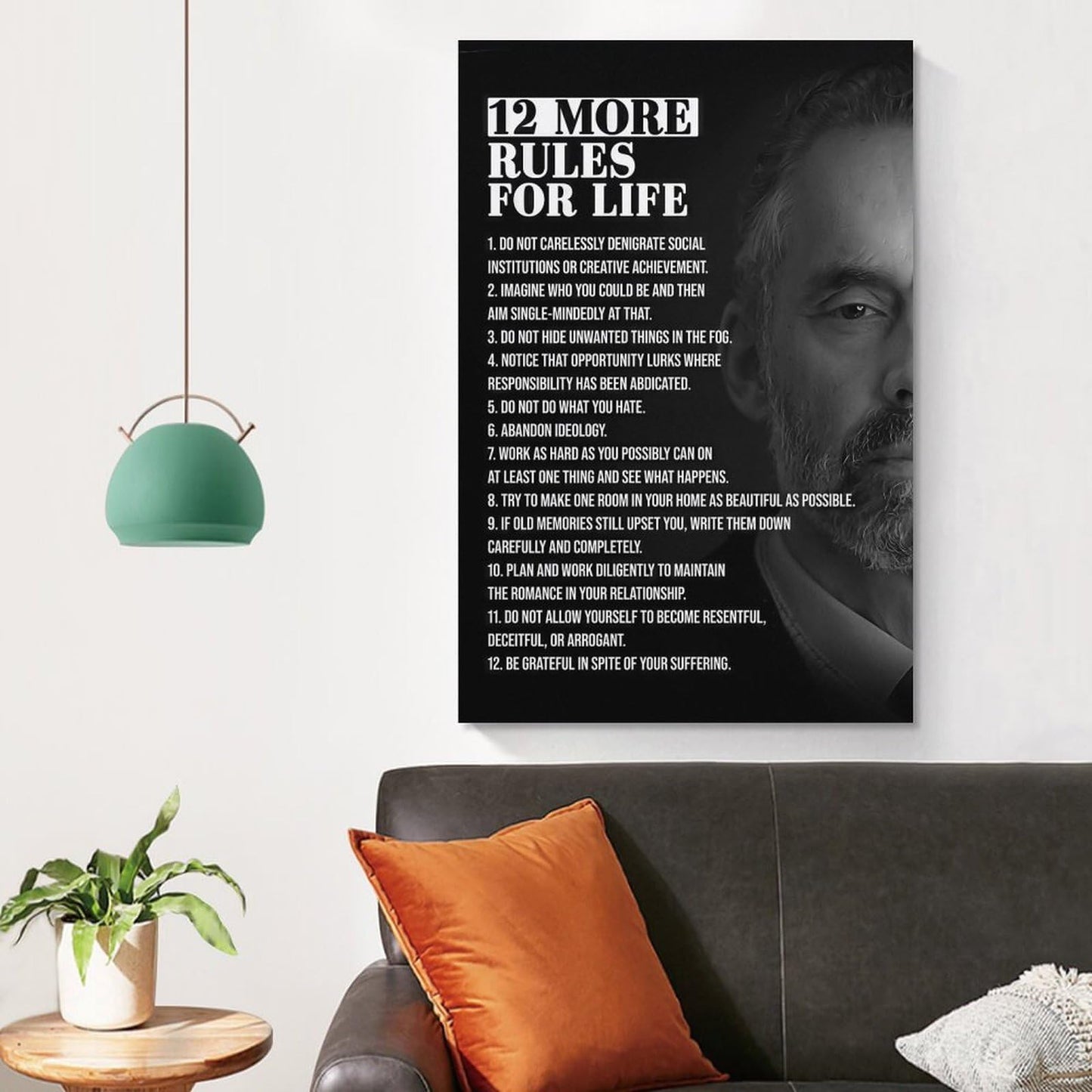 JHXNJDPOST 12 More Rules for Life Poster Black And White Canvas Wall Art Aesthetic Decorative Painting Living Room Restaurants, Pool Halls And Hotelsstyle-3 12x18inch(30x45cm)