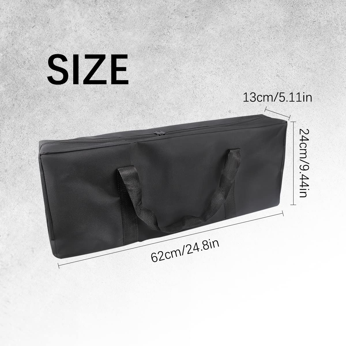 LNQ LUNIQI BBQ Tools Carry Bag,Large Capacity Oxford Grill Tool Carry Bag, Waterproof Outdoor BBQ Grill Accessories Bag for Picnic Cooking Camping Trip (Black,24.8x 5.12 x 9.45inch)