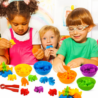 TSYAN Counting Toys Matching Game for Kids with Sorting Bowls Sensory Toys