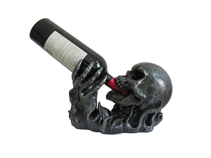 DWK Gargle of Wine Skeleton Skull in Flames Decorative Wine Bottle Holder Kitchen